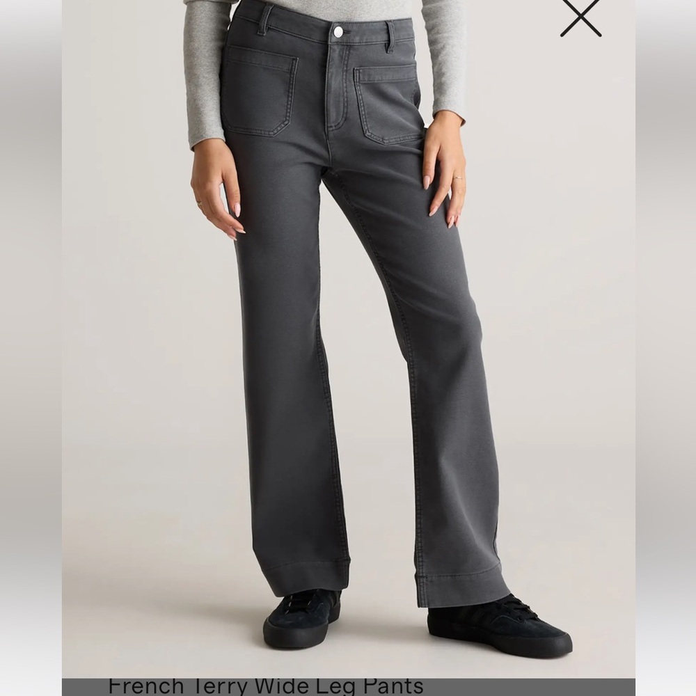 Quince Gray French Terry Wide Leg Pants